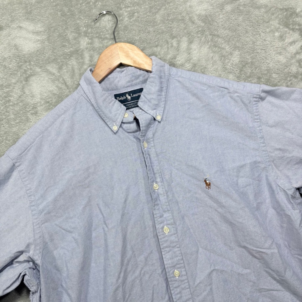 Ralph Lauren Yarmouth Shirt Mens 17.5 36 Light Blue Cotton Oxford‎ Button Down